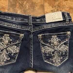 Grace Women's Dark Blue Embroidered Jeans